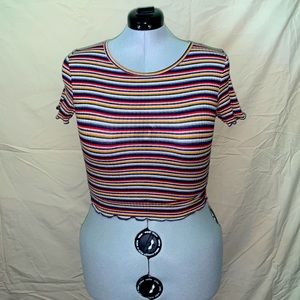 Caution to the wind colorful crop top